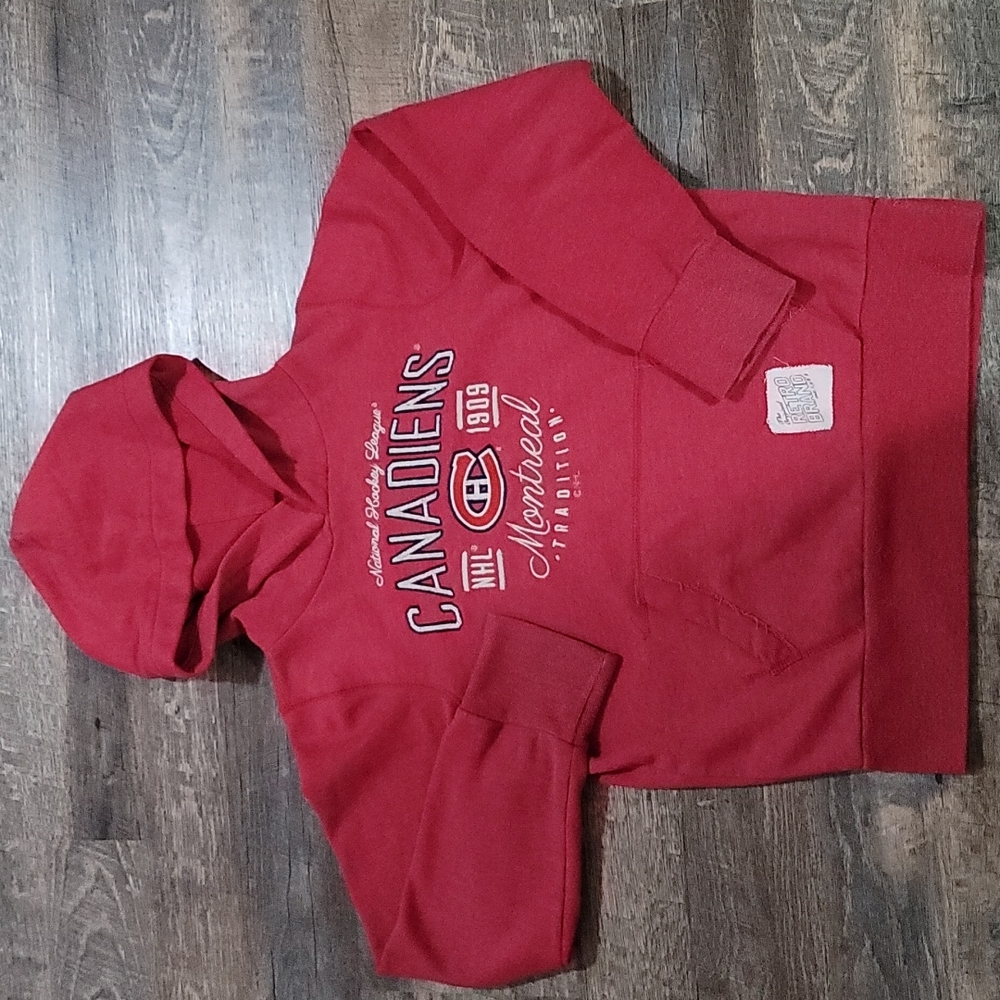 Very gently loved Montreal Canadiens retro look hoodie red womans LG
